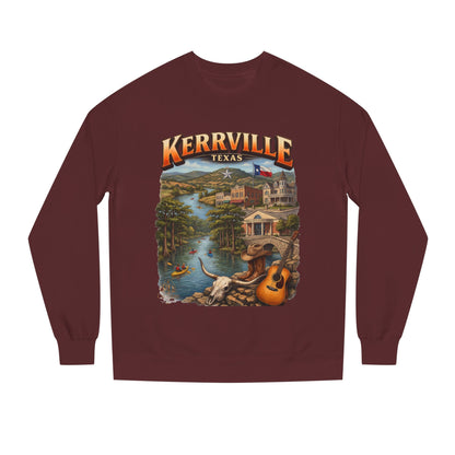 Kerrville Texas Scenic Crewneck Sweatshirt — Riverfront Guitar Vintage Design