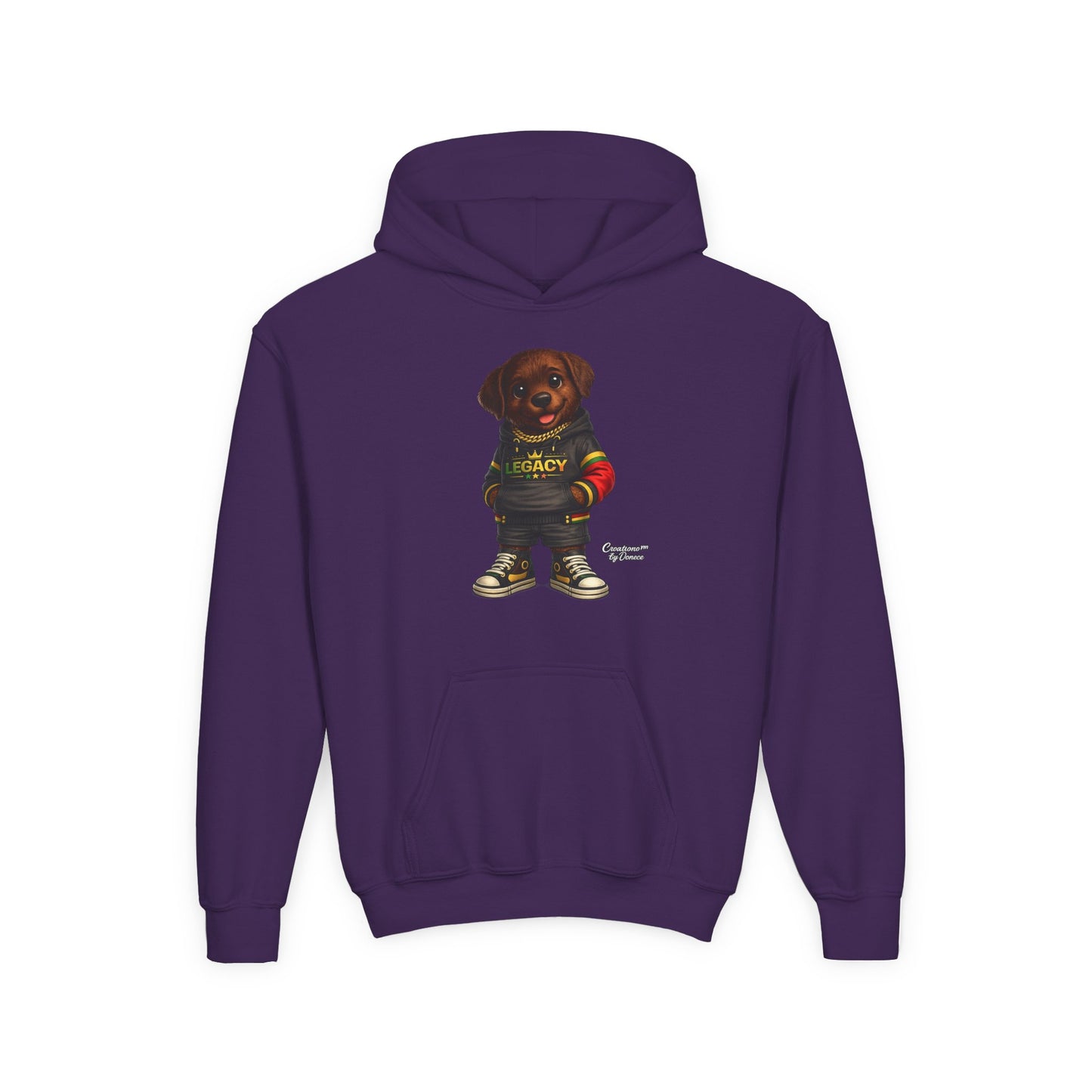 Youth Hoodie — 'Legacy' Streetwear Puppy Graphic Sweatshirt