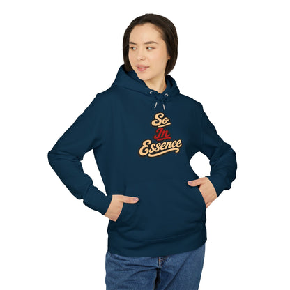 So In Essence Hoodie — Retro Script Pullover for Casual Streetwear