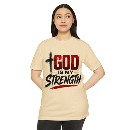 God Is My Strength T-Shirt — Christian Faith Inspirational Tee
