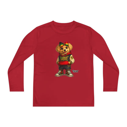 Youth Bear Varsity Long Sleeve Tee — 'Proud Brother' Graphic