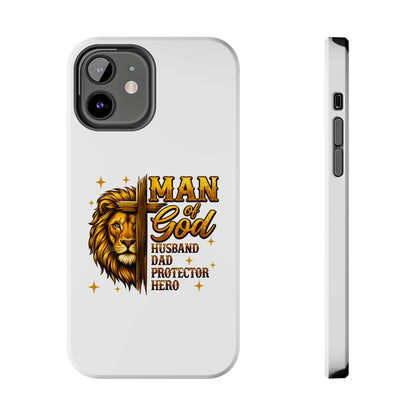 Man of God Lion Phone Case — ‘Man of God’ Christian Protector Dad Gift