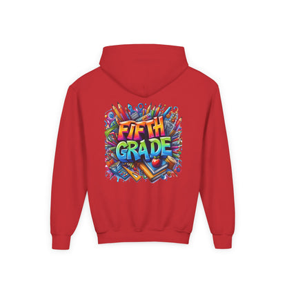 Fifth Grade Kids Hoodie - Colorful School Supplies Back-to-School Sweatshirt