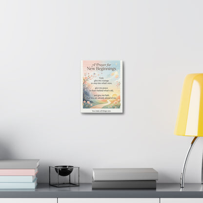 New Beginnings Prayer Canvas — Inspirational Christian Wall Art