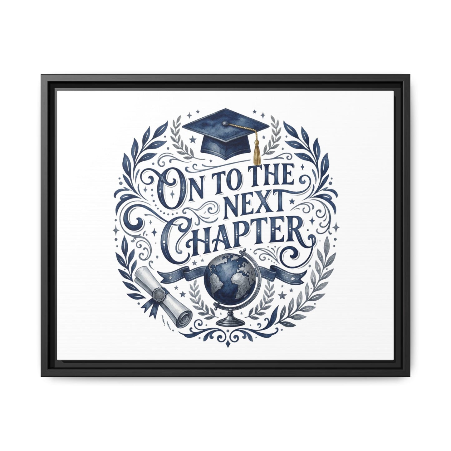 On to the Next Chapter Framed Canvas – Graduation Wall Art