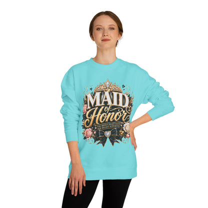 Maid of Honor Sweatshirt - Floral Crown Bridal Party Crewneck
