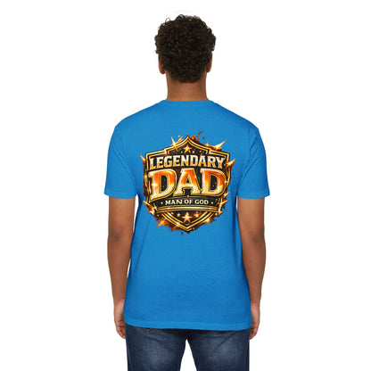 Legendary Dad T-Shirt – "Man of God" Shield Design