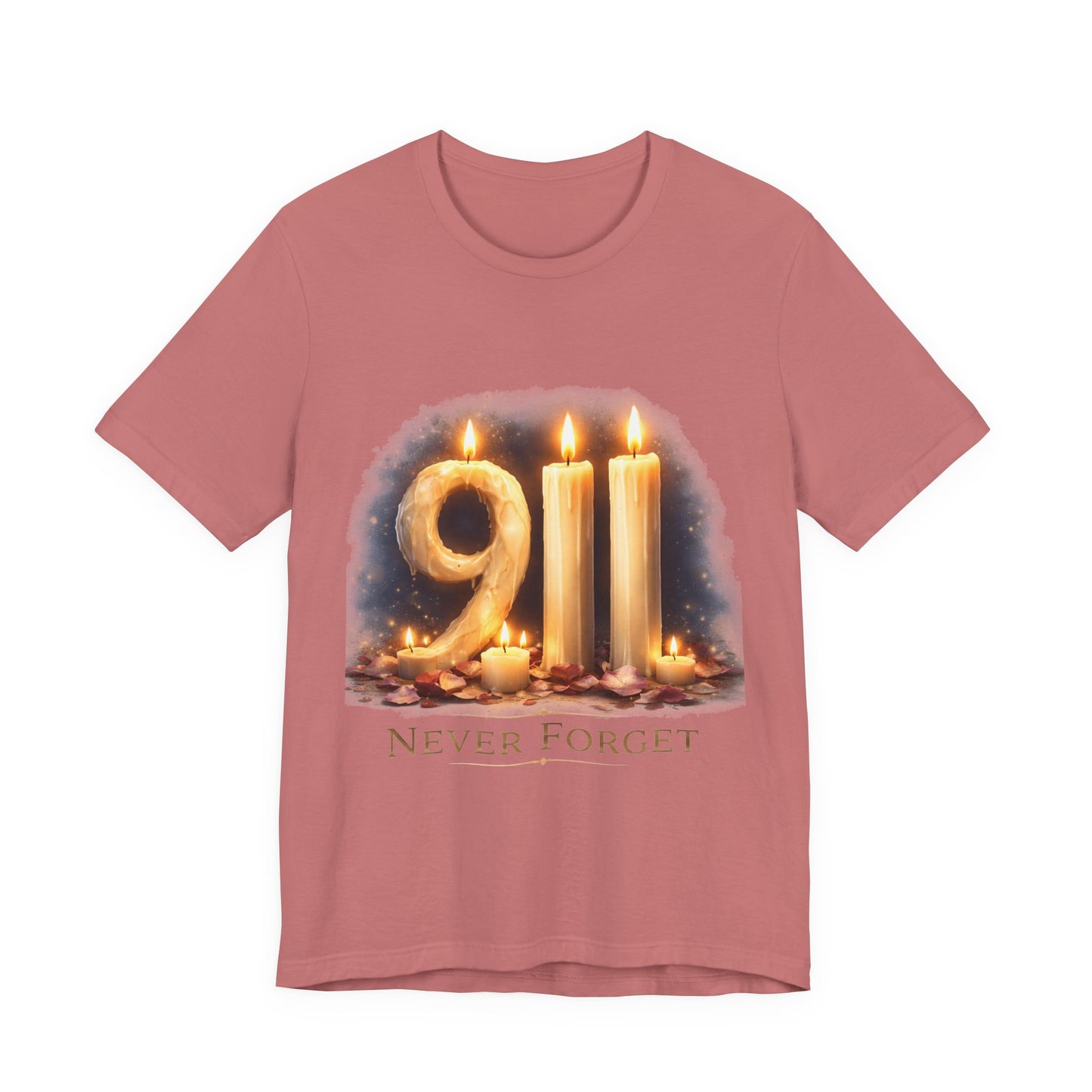 9/11 Never Forget T-Shirt – Memorial Candle Tribute Tee