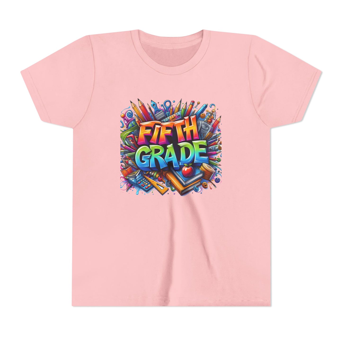 Fifth Grade Kid's Tee - Colorful School Supplies Back to School T-Shirt