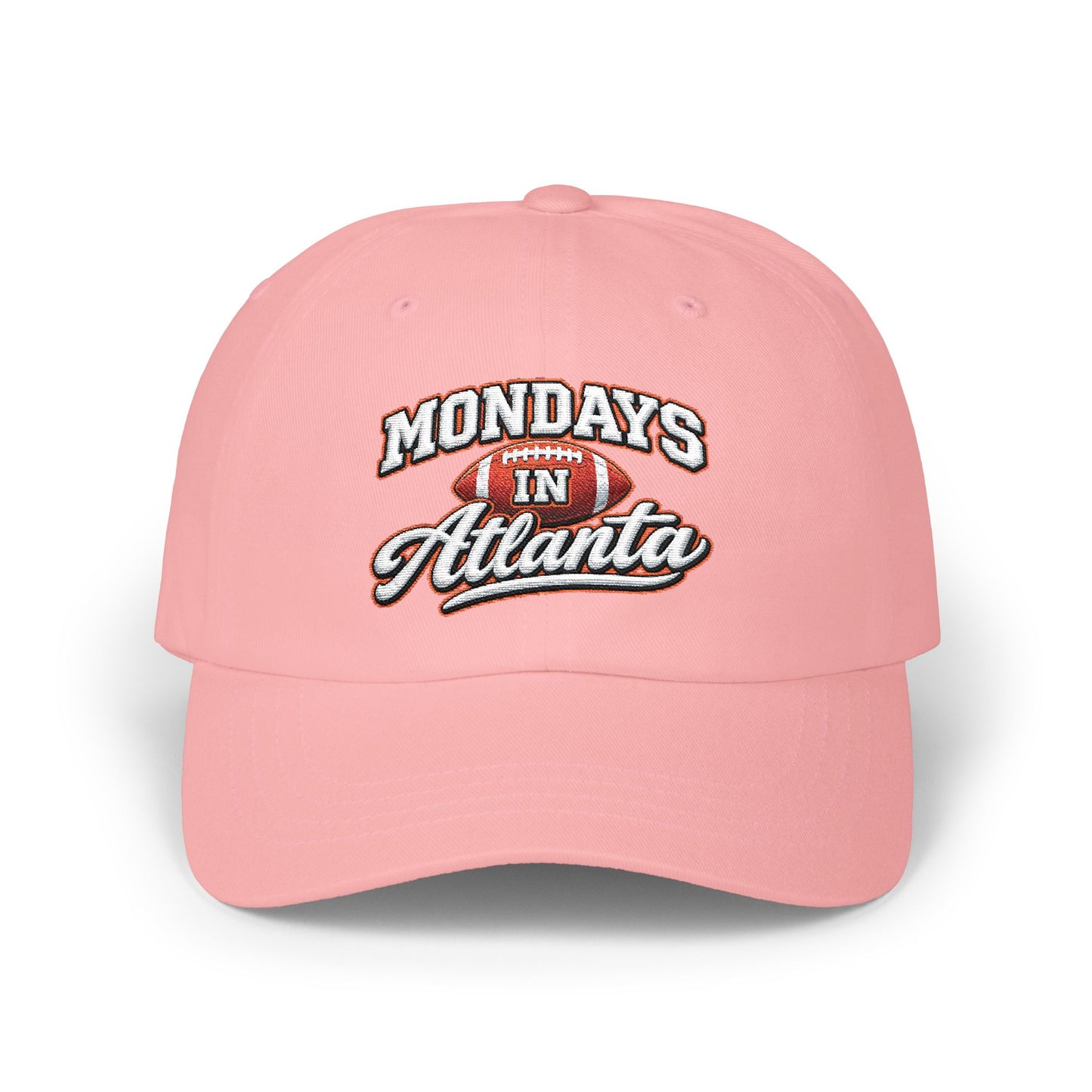 Mondays in Atlanta Dad Cap — Vintage Football Script Hat