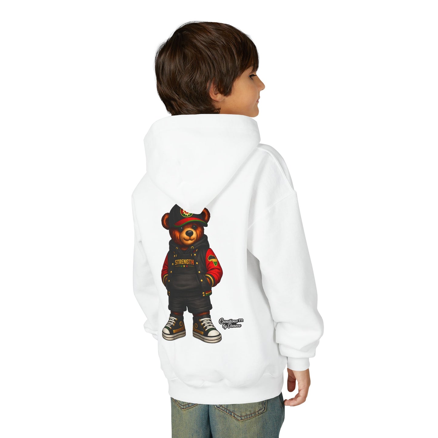 Youth Bear Hoodie – Streetwear Teddy Graphic Pullover for Kids