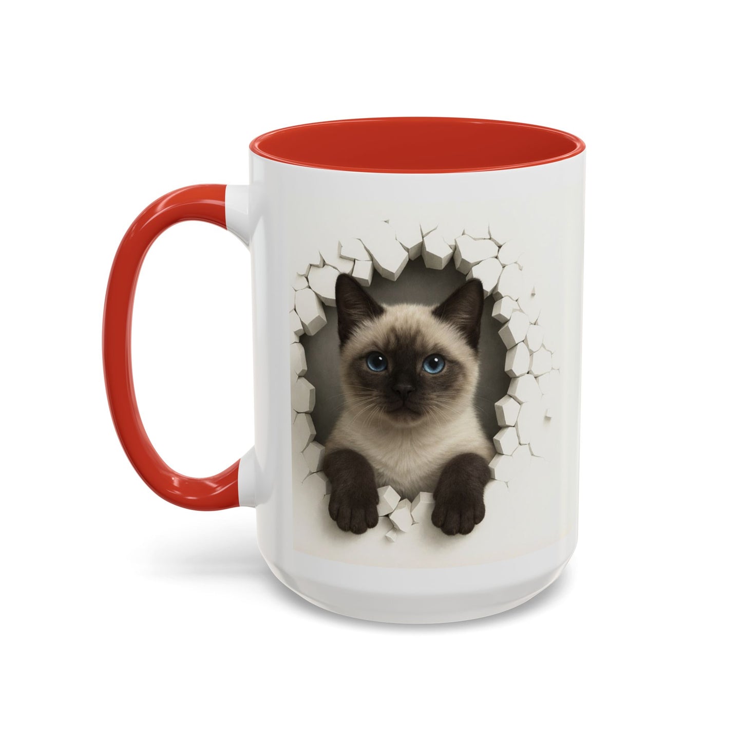 Siamese Cat Peeking Accent Coffee Mug (11/15oz)