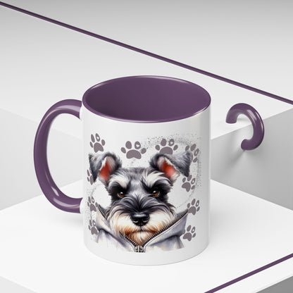 Schnauzer Paw Print Accent Coffee Mug (11/15oz)