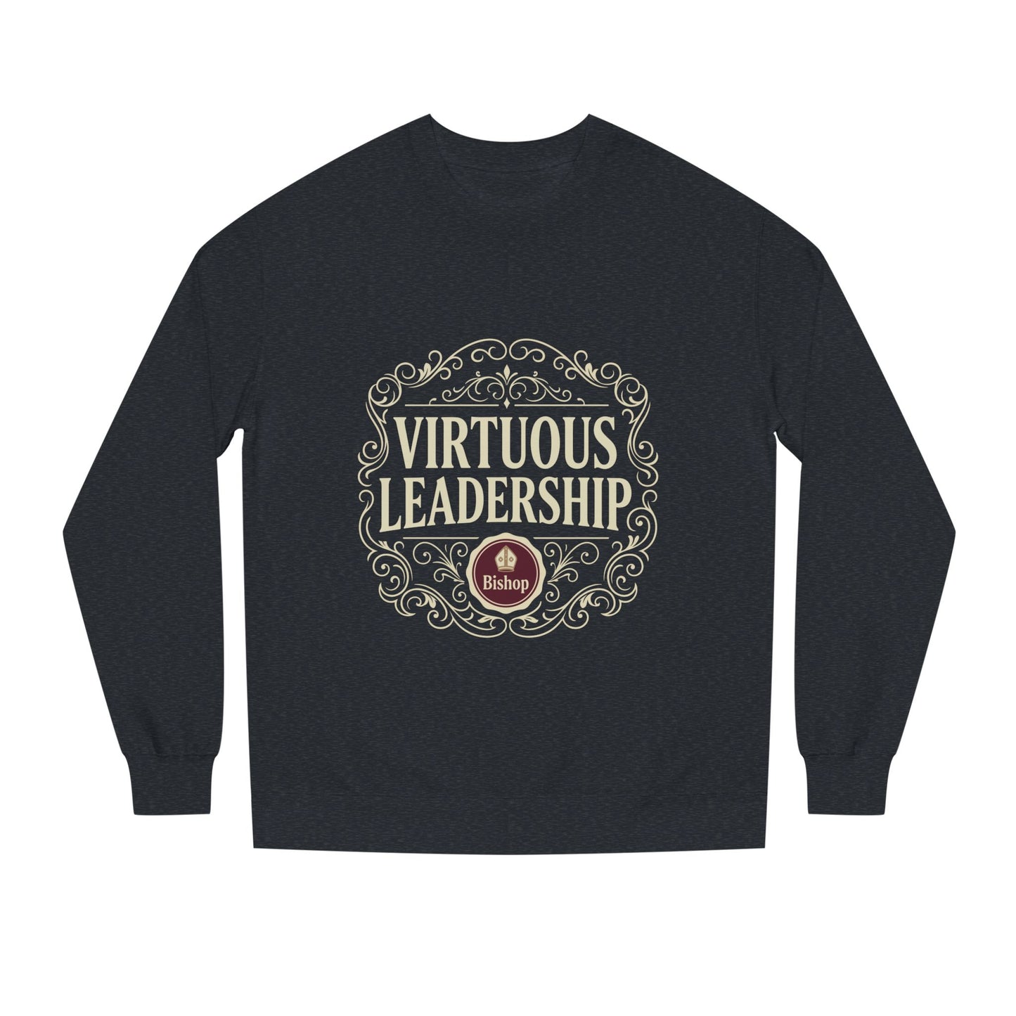 Virtuous Leadership Sweatshirt — Vintage Crest Crewneck for Church Leaders