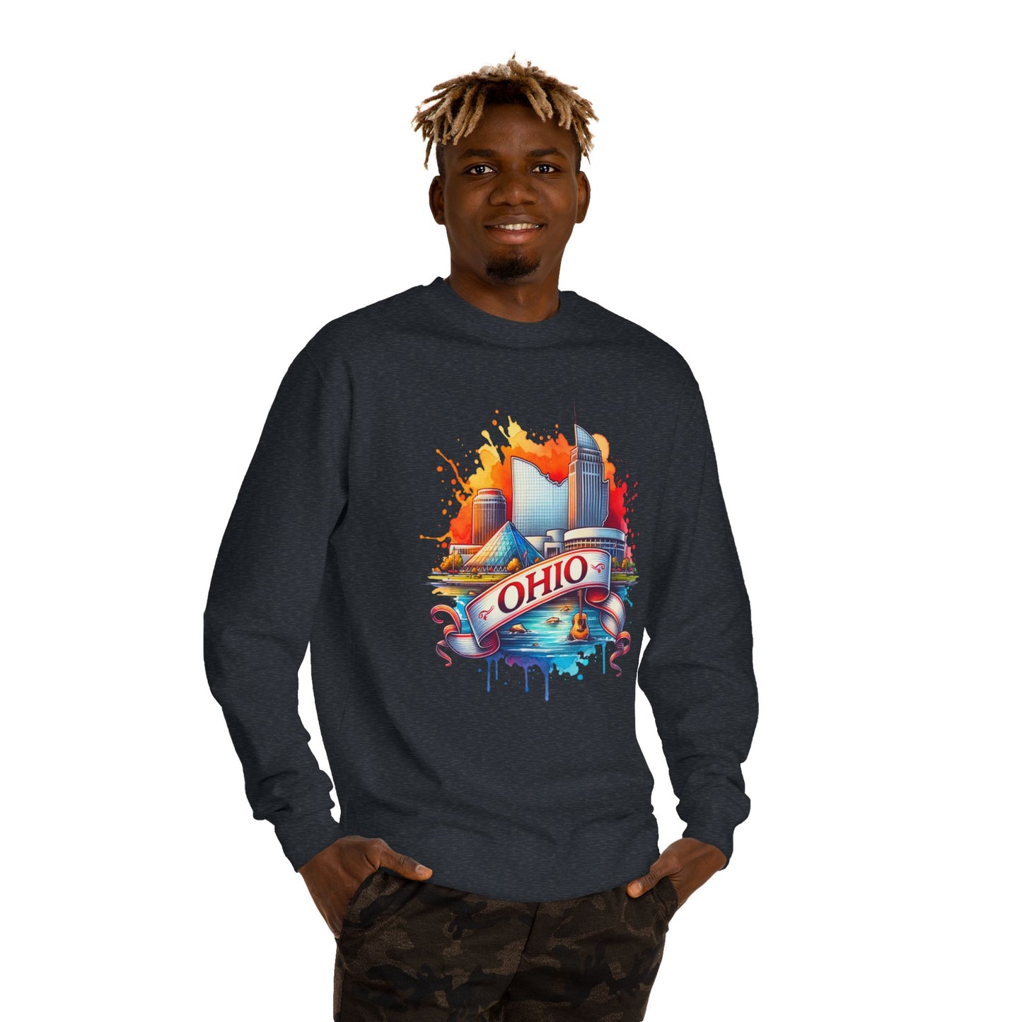 Ohio Skyline Crewneck Sweatshirt – Colorful Cityscape Graphic