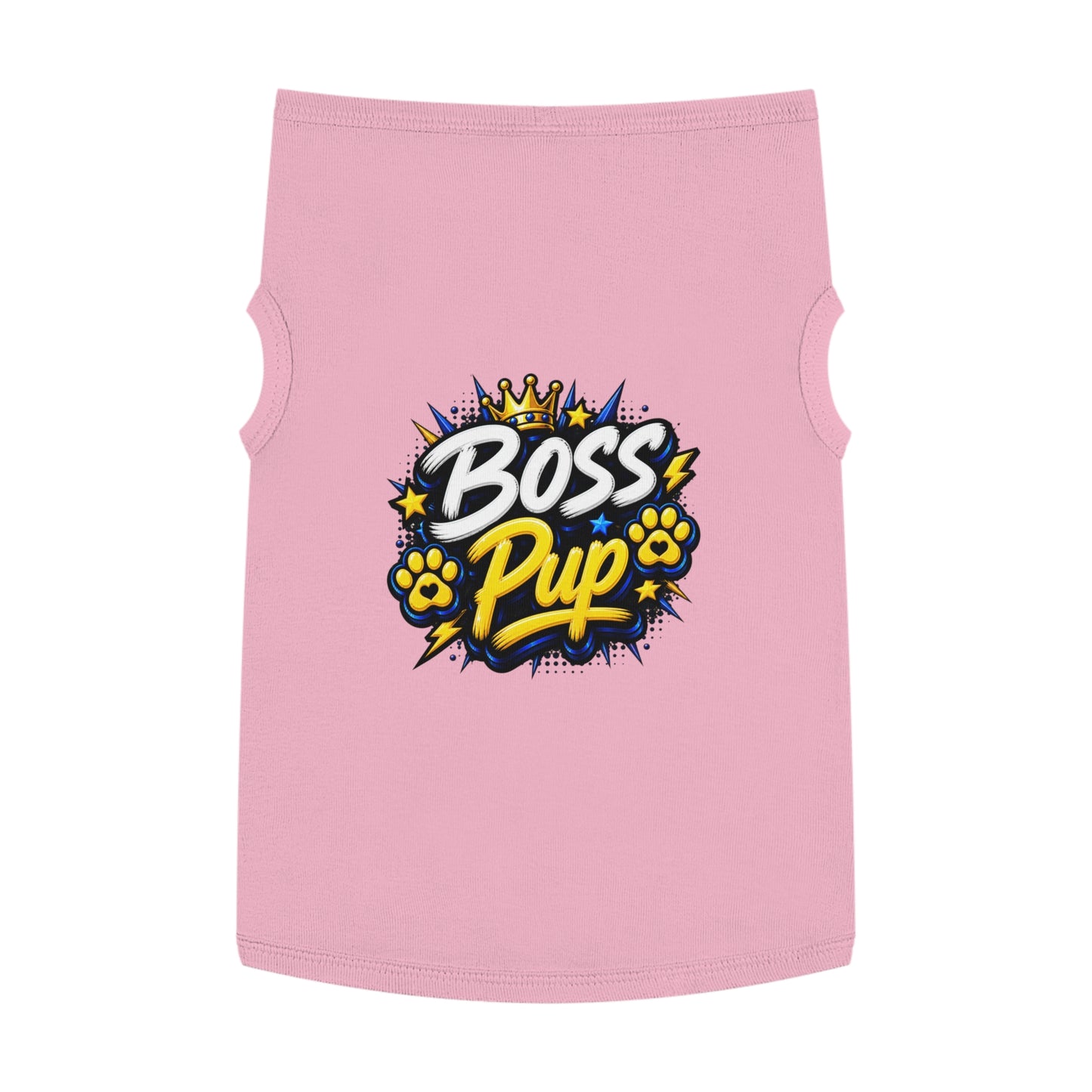 Boss Pup Pet Tank Top — Crowned 'Boss Pup' Graphic Dog Tank