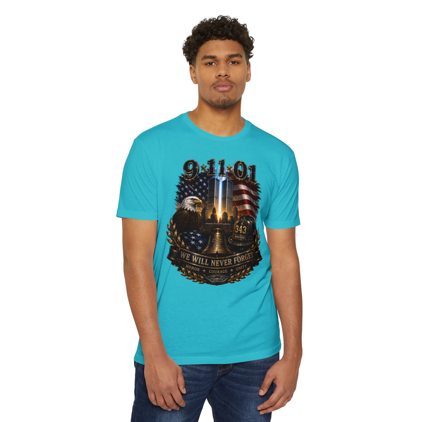 9/11 We Will Never Forget Memorial T-Shirt