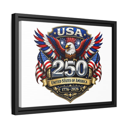 USA 250 Anniversary Framed Canvas — Patriotic Eagle 1776–2026 Wall Art