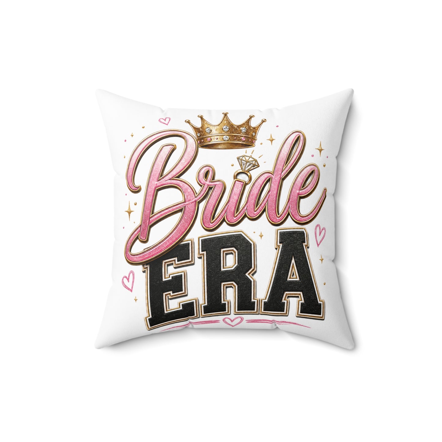 Bride Era Square Throw Pillow — Bachelorette Bridal Shower Decorative Cushion