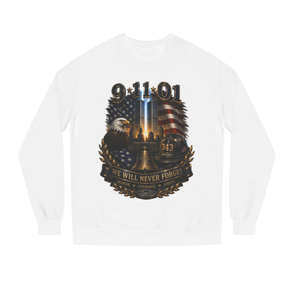 9/11 Remembrance Crewneck Sweatshirt — We Will Never Forget Memorial Tee