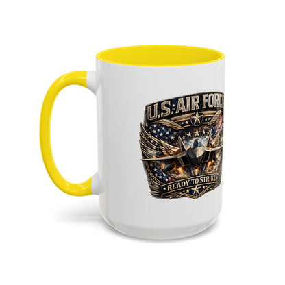 U.S. Air Force Accent Coffee Mug — "Ready to Strike" Military Aviation Gift