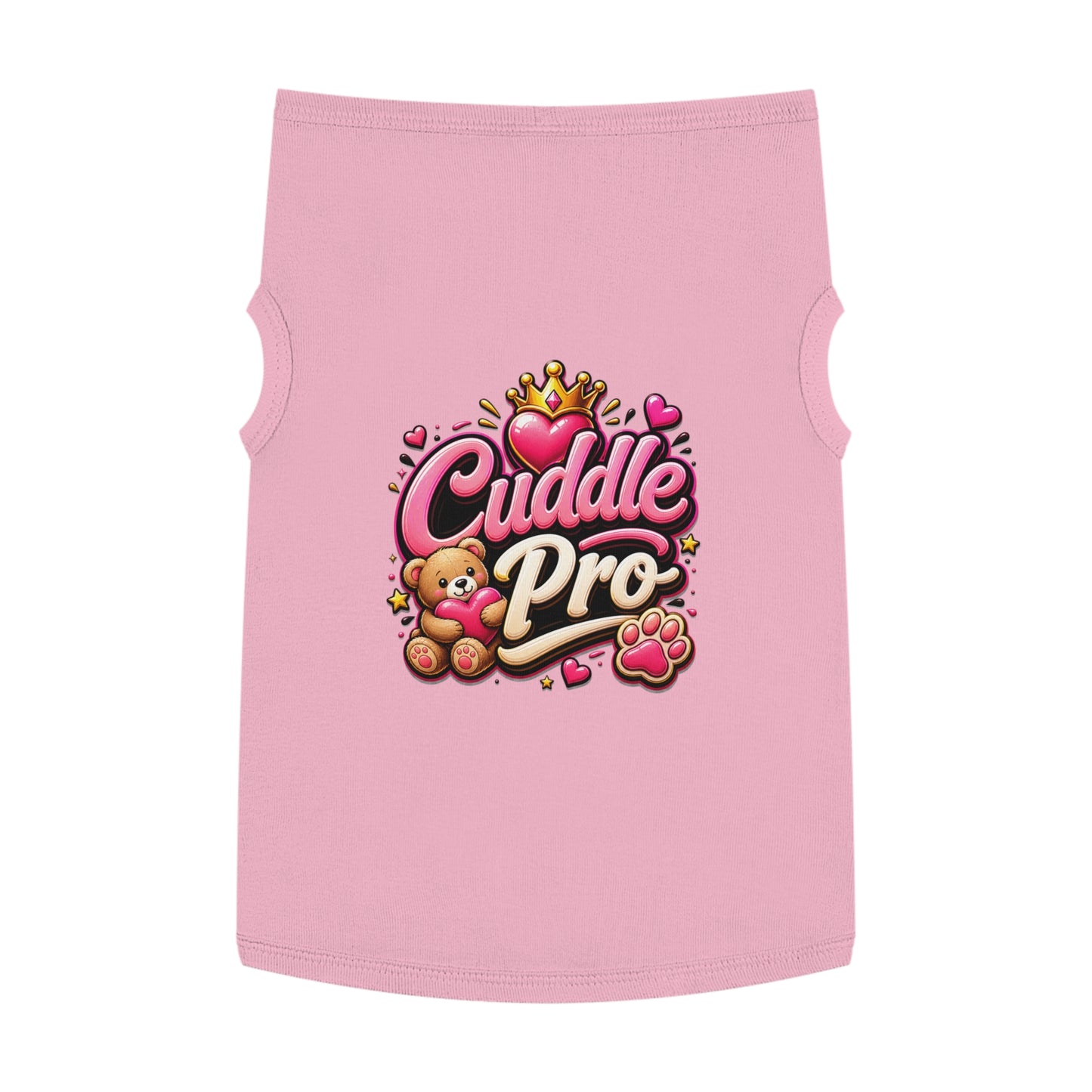 Cuddle Pro Pet Tank Top — Cute Teddy & Heart Dog/Cat Tee
