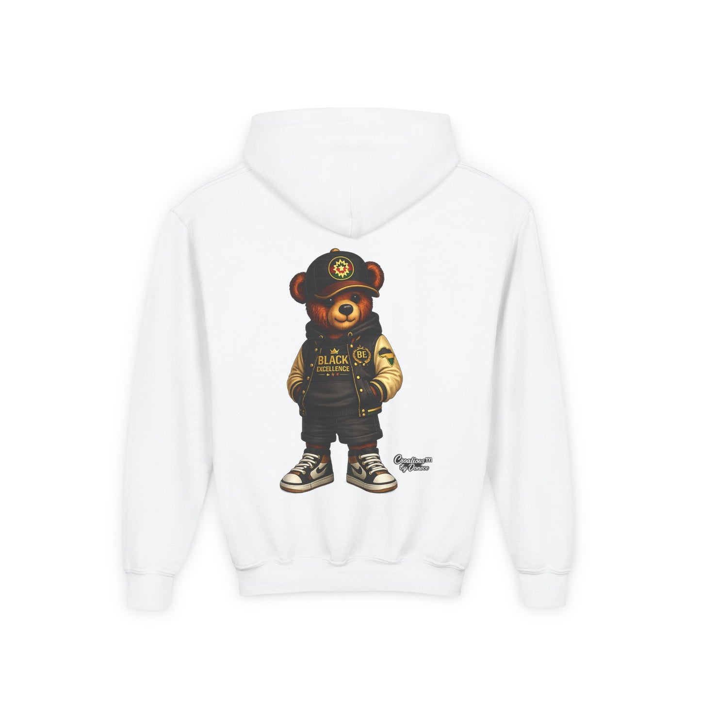 Youth Teddy Bear Hoodie — Cool Streetwear Bear Graphic Sweatshirt