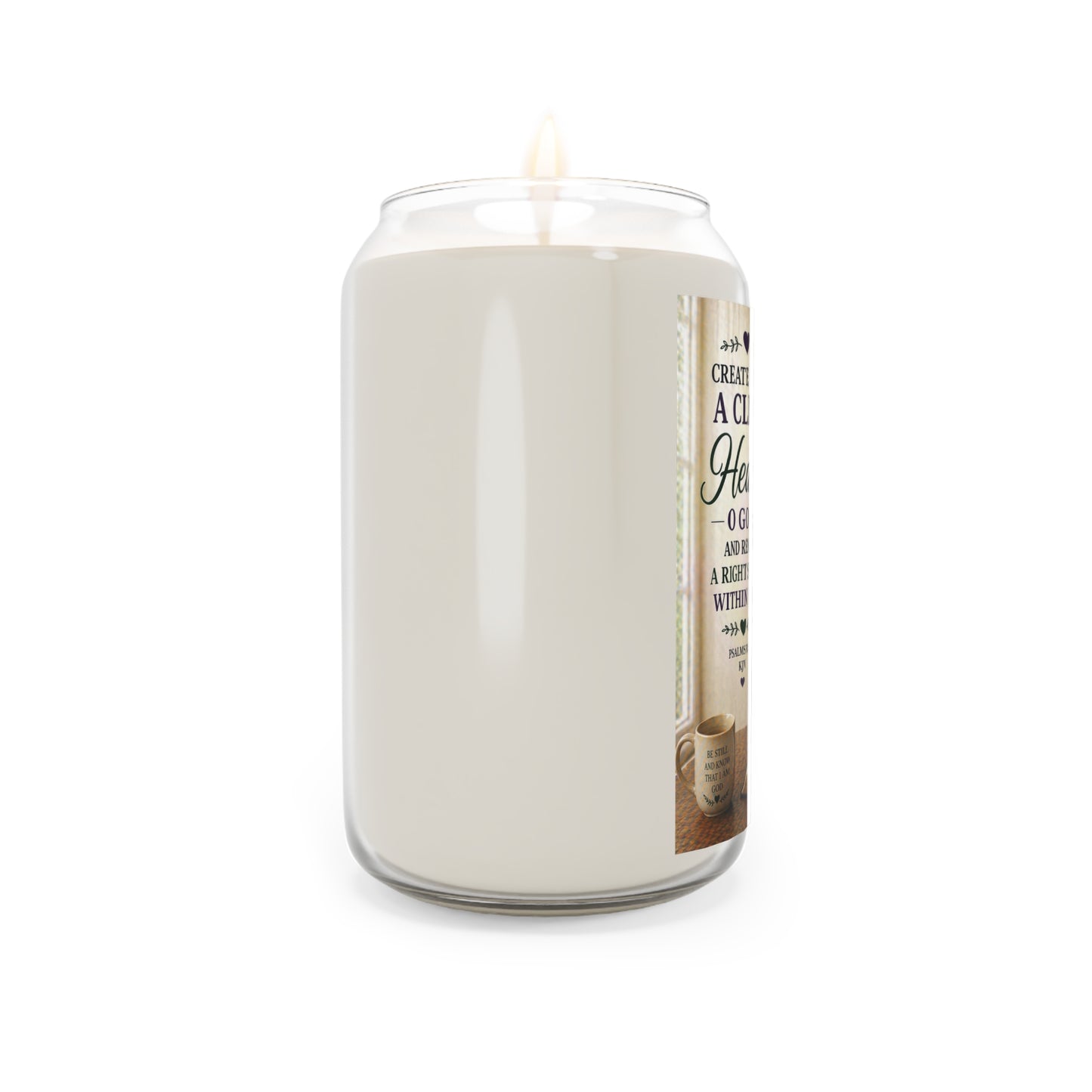Soy Prayer Candle — “Create in Me a Clean Heart” Inspirational Scented Candle (13.75 oz)