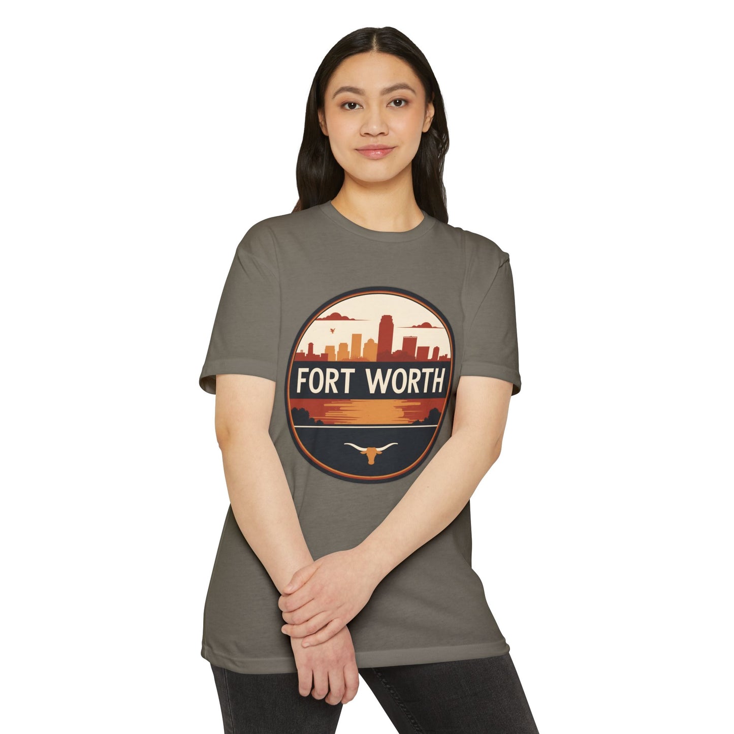 Fort Worth Skyline T-Shirt — Vintage Texas City Circle Design