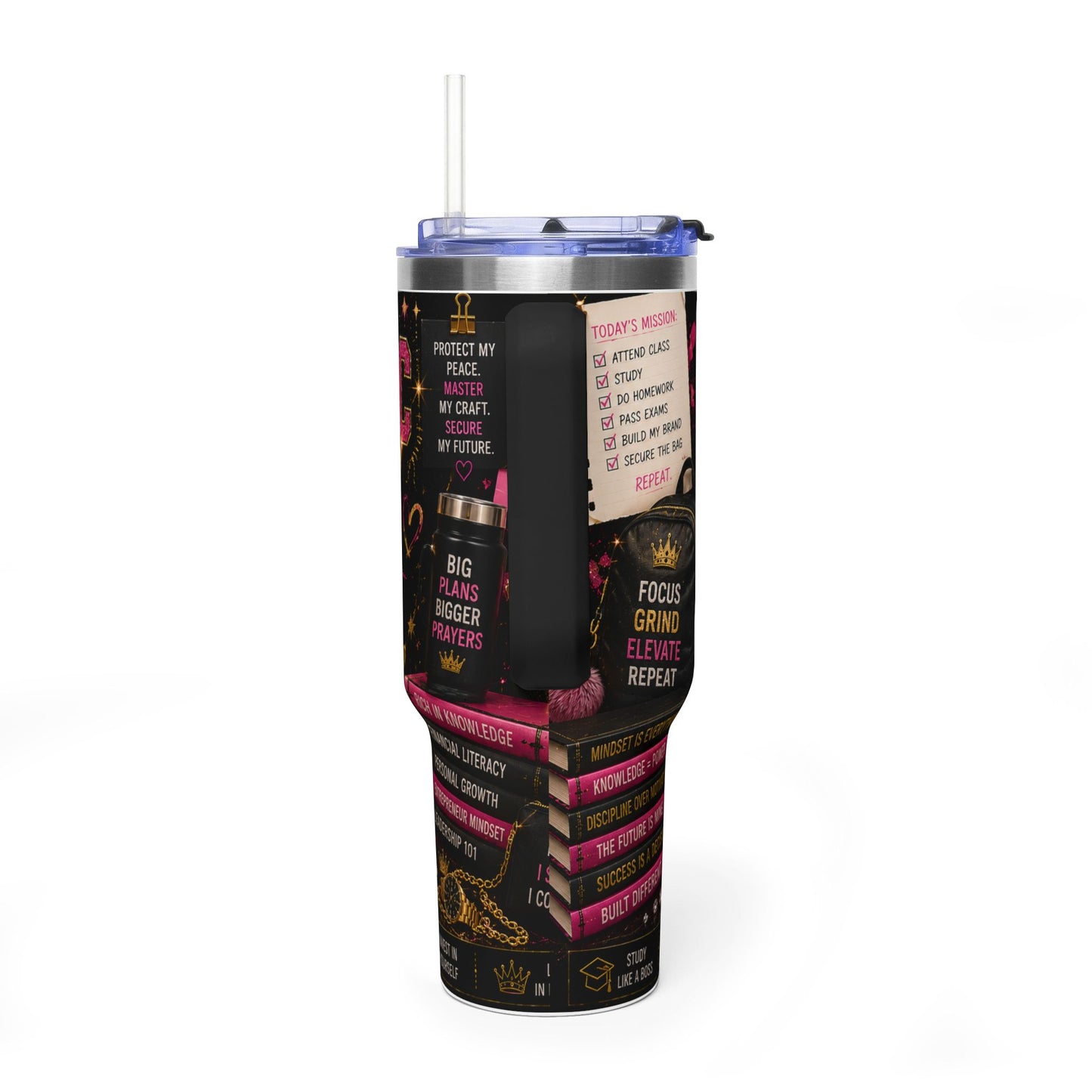 Academic Weapon 40oz Vacuum Thermal Tumbler – Motivational Study Travel Mug