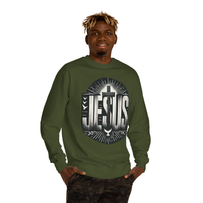 Jesus Graphic Sweatshirt — Vintage Religious Cross & Lamb Crewneck