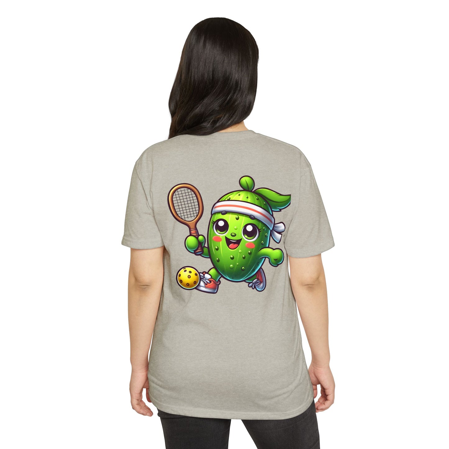 Pickle Tennis Player T-Shirt — Cute Pickle Playing Pickleball Graphic Tee