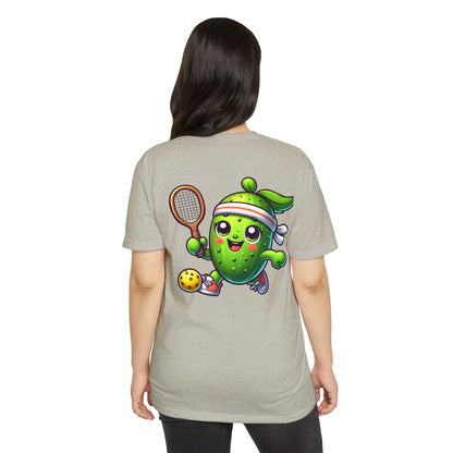 Pickle Tennis Player T-Shirt — Cute Pickle Playing Pickleball Graphic Tee