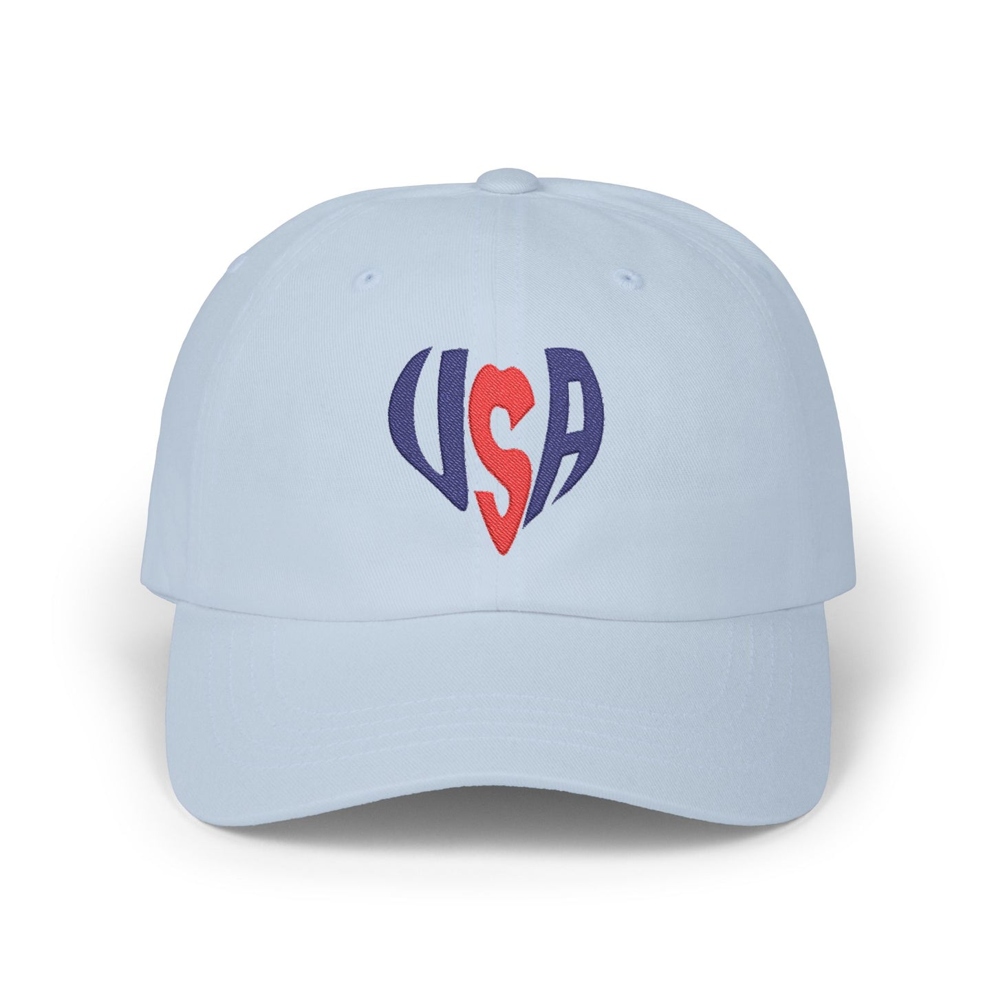 USA Heart Dad Cap — Patriotic Embroidered Baseball Hat