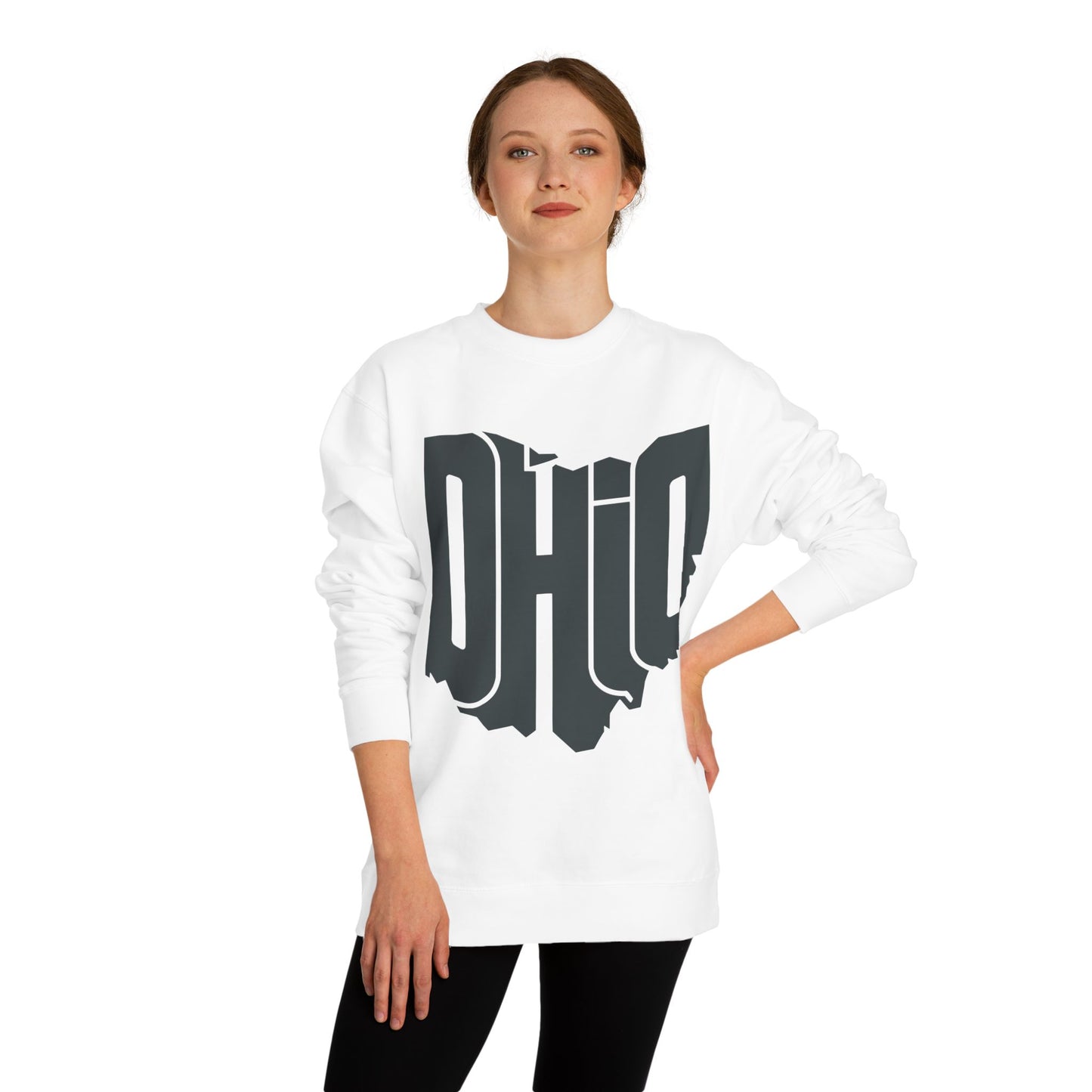 Ohio State Outline Crewneck Sweatshirt — Bold 'OHIO' Map Graphic
