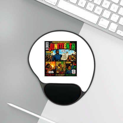 Juneteenth Comic Art Mouse Pad with Ergonomic Wrist Rest