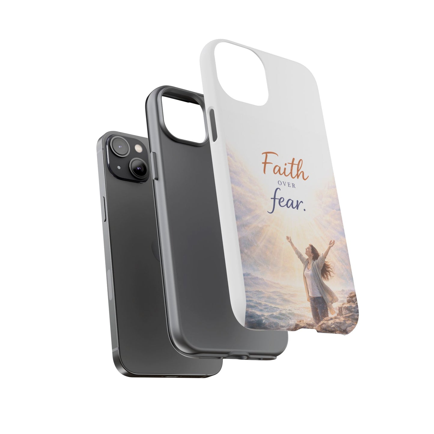 Faith Over Fear Phone Case — Inspirational Christian iPhone Cover