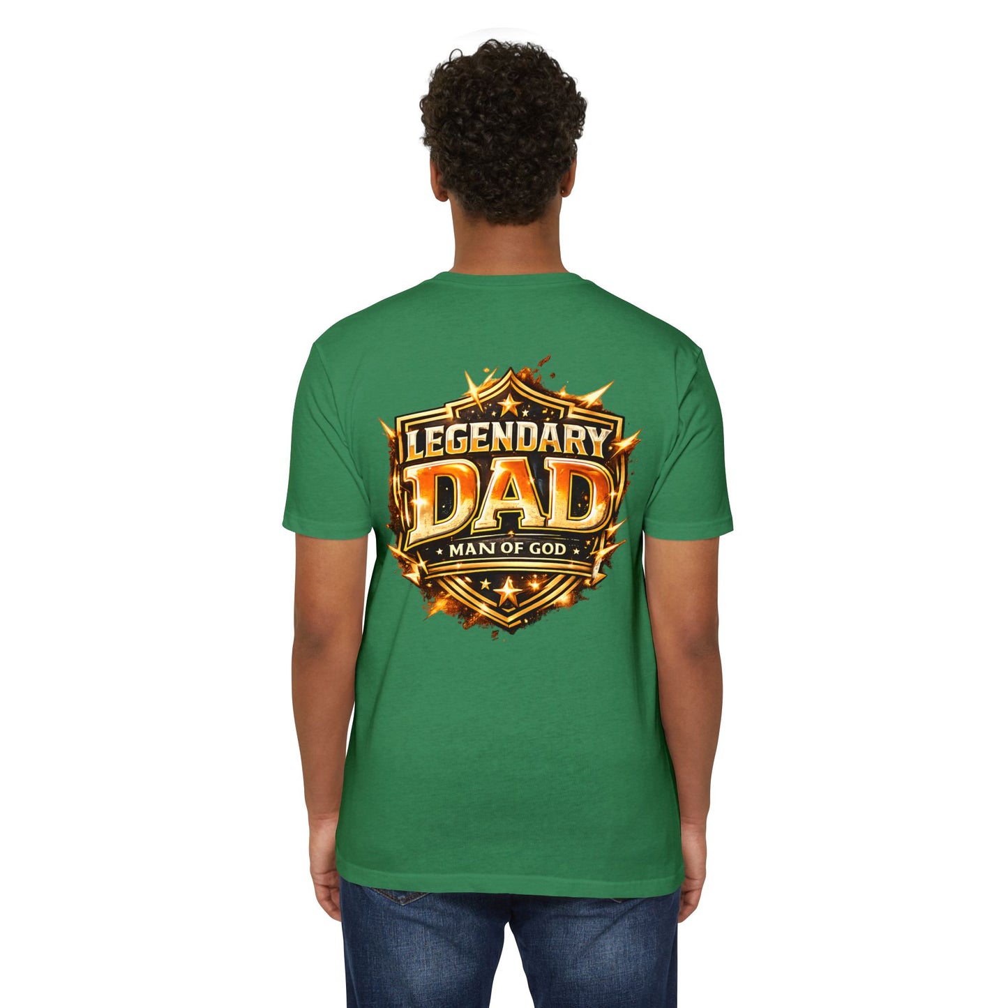 Legendary Dad T-Shirt – "Man of God" Shield Design