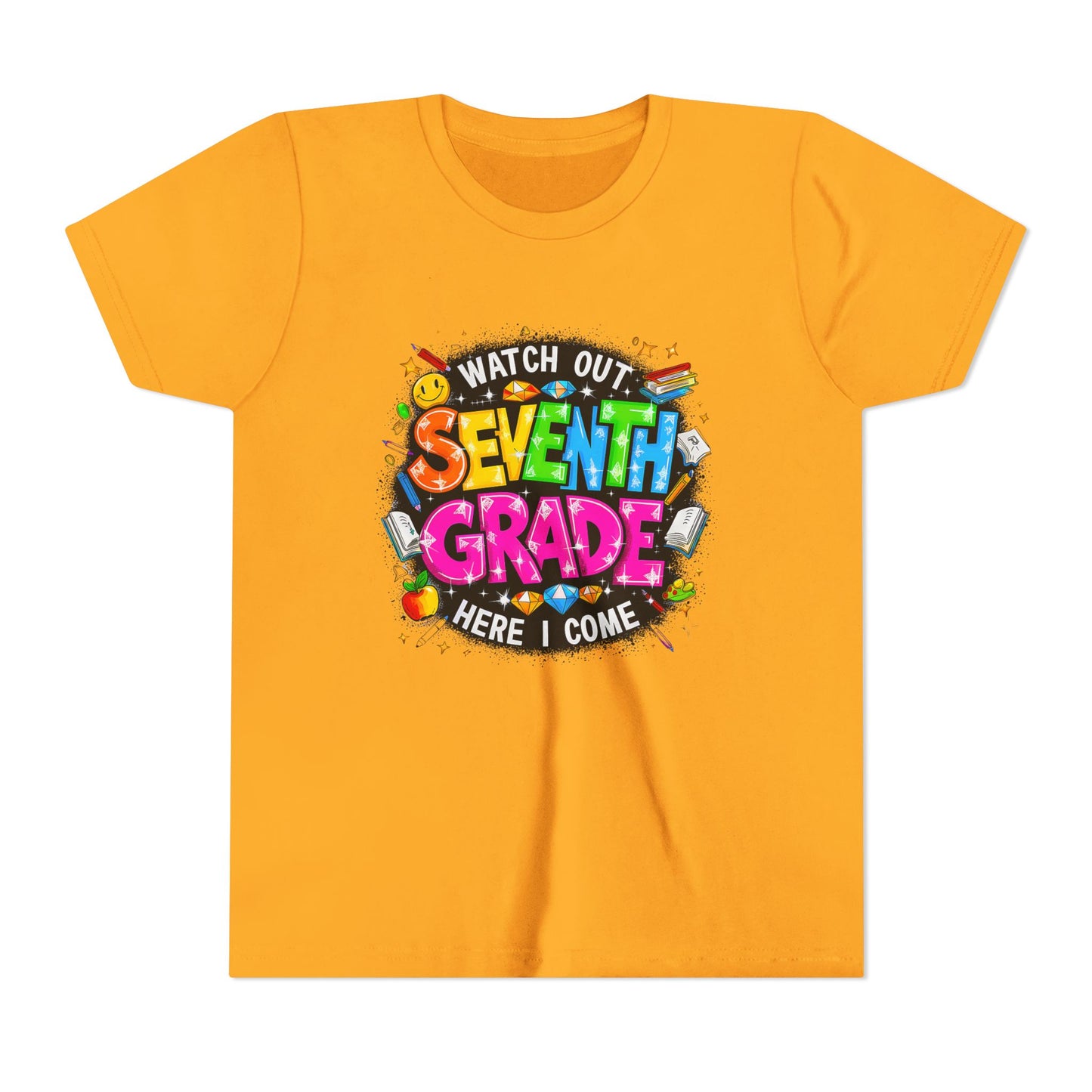 Seventh Grade Kids T‑Shirt — "Watch Out Seventh Grade Here I Come" Back‑to‑School Tee