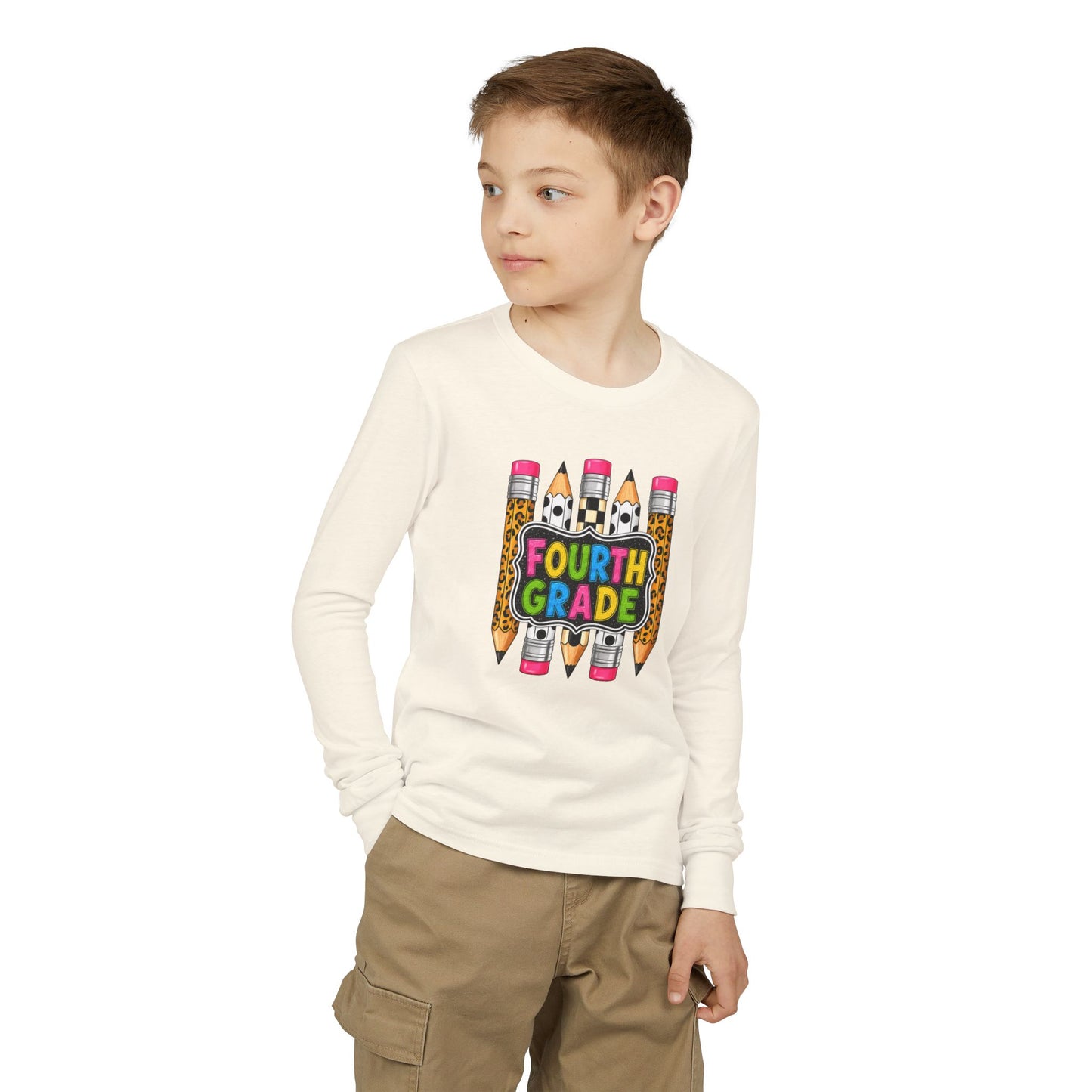 Fourth Grade Pencils Youth Long Sleeve Tee