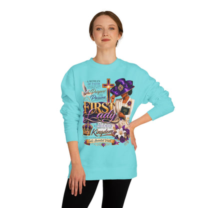 First Lady Faith Sweatshirt — Christian Prayer & Kingdom Crown Design