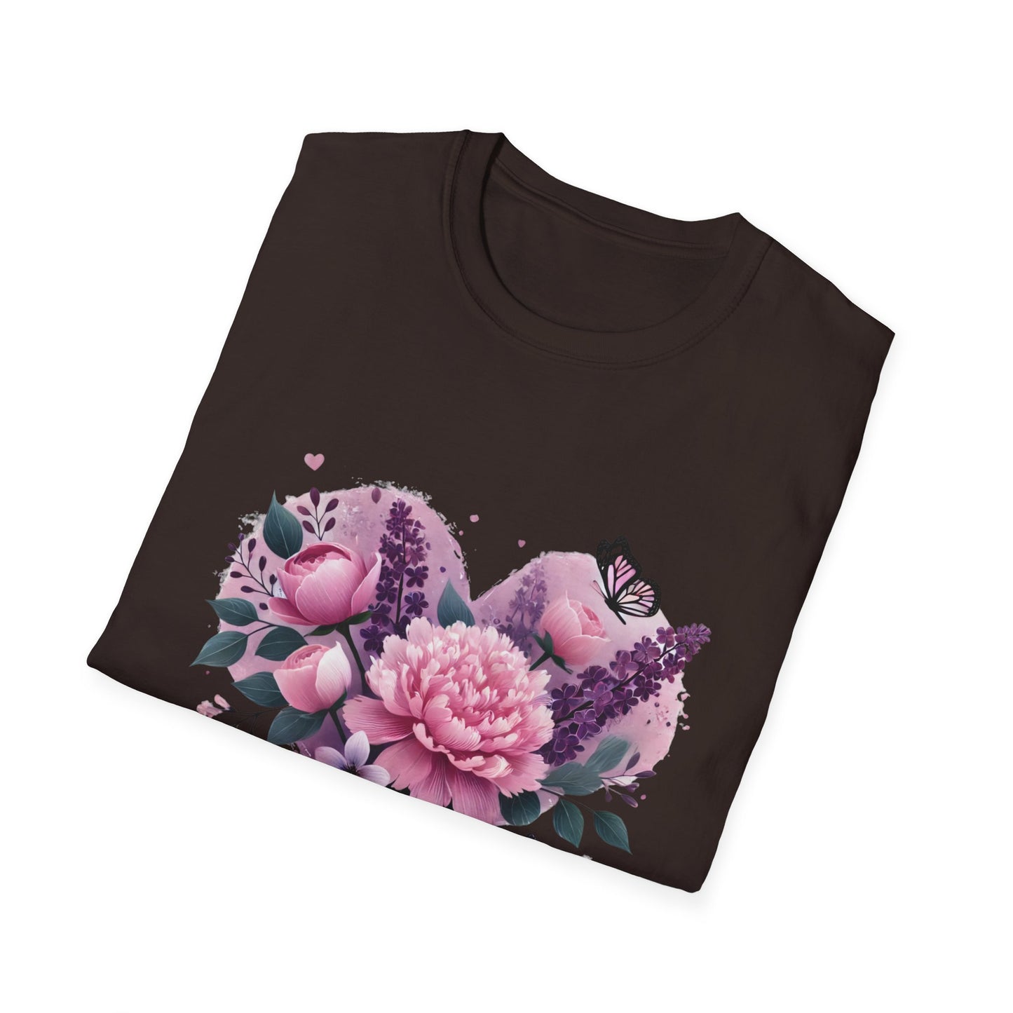Mother's Day Floral T-Shirt — "Mother's Day I Love You" Heart Bouquet