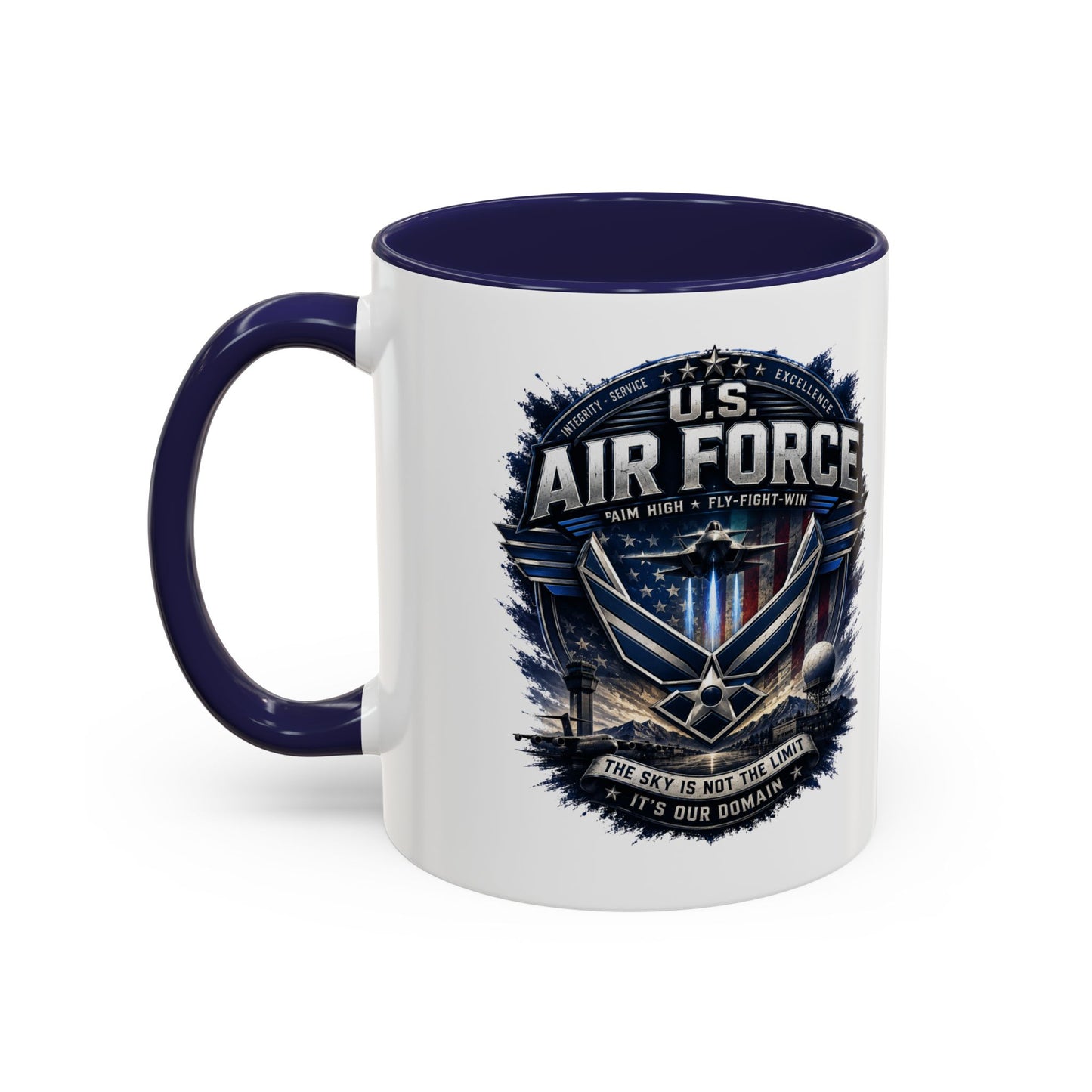 U.S. Air Force Accent Coffee Mug — Military Emblem 11/15oz