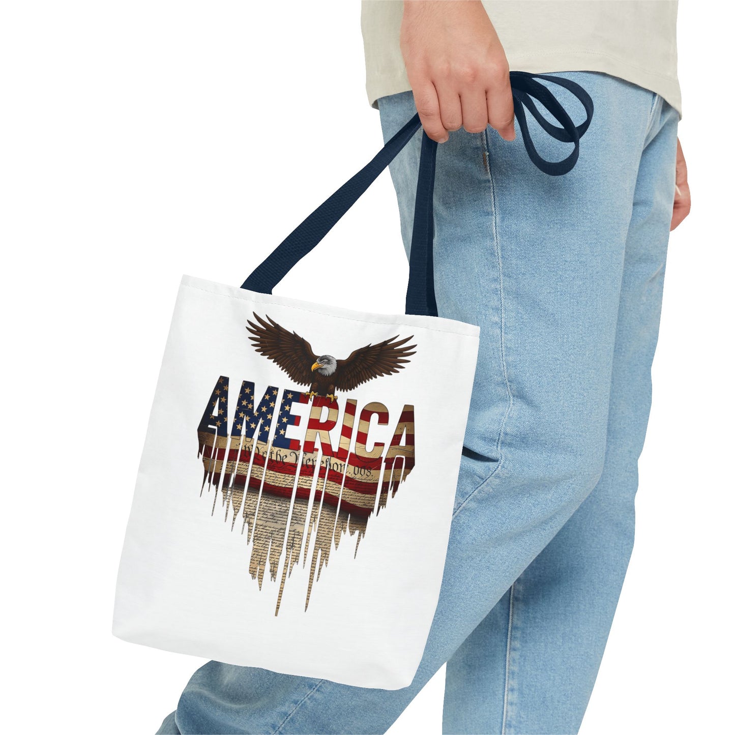 America Eagle Flag Tote Bag – Patriotic USA Canvas Tote