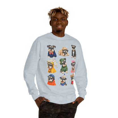 Cute Puppy Grid Sweatshirt — Watercolor Dogs Crewneck