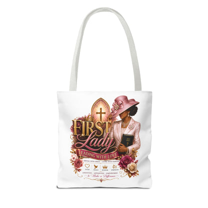 First Lady Tote Bag — Faithful Church Lady Floral Churchgoing Purse