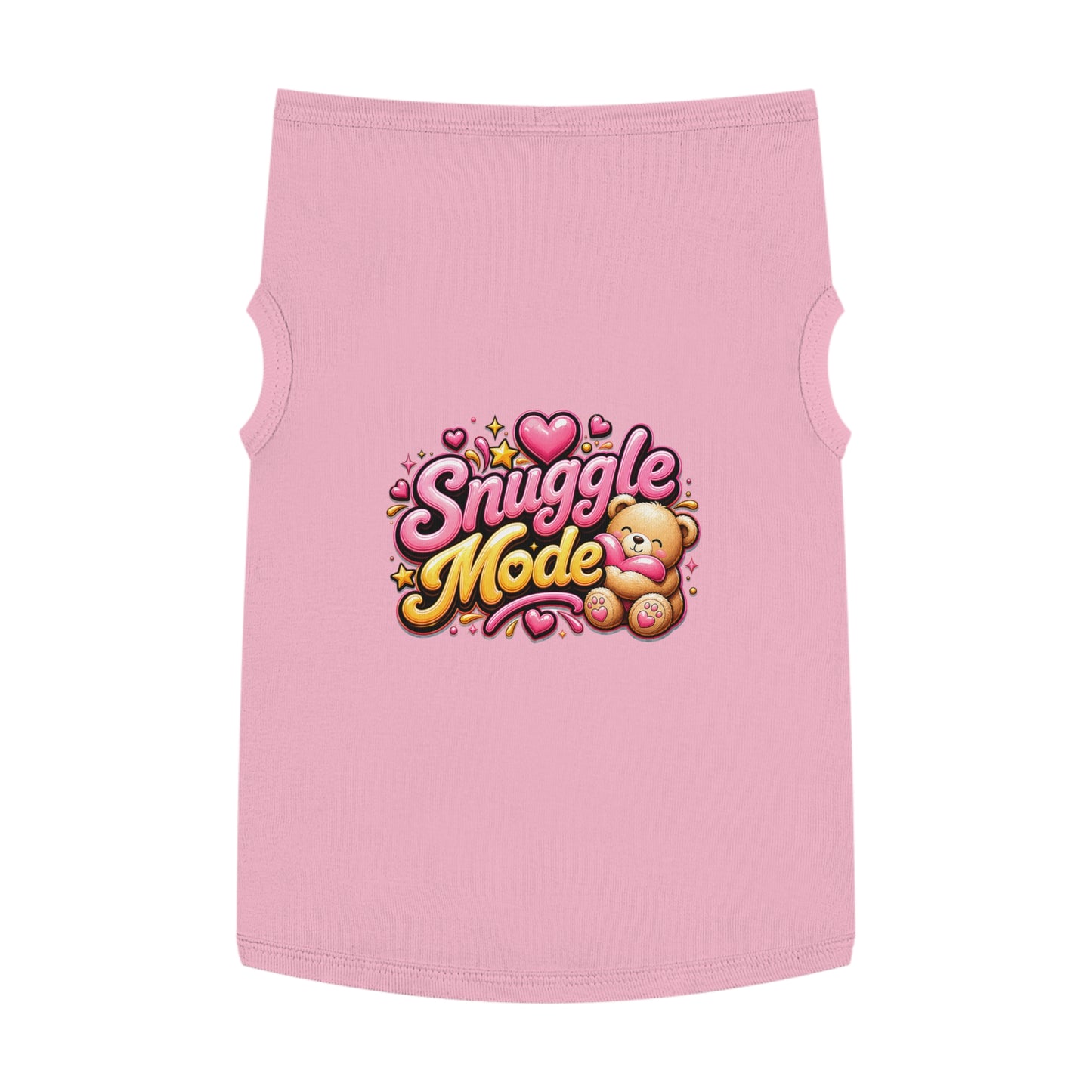 Snuggle Mode Pet Tank Top — Cute Teddy Heart Dog & Cat Shirt