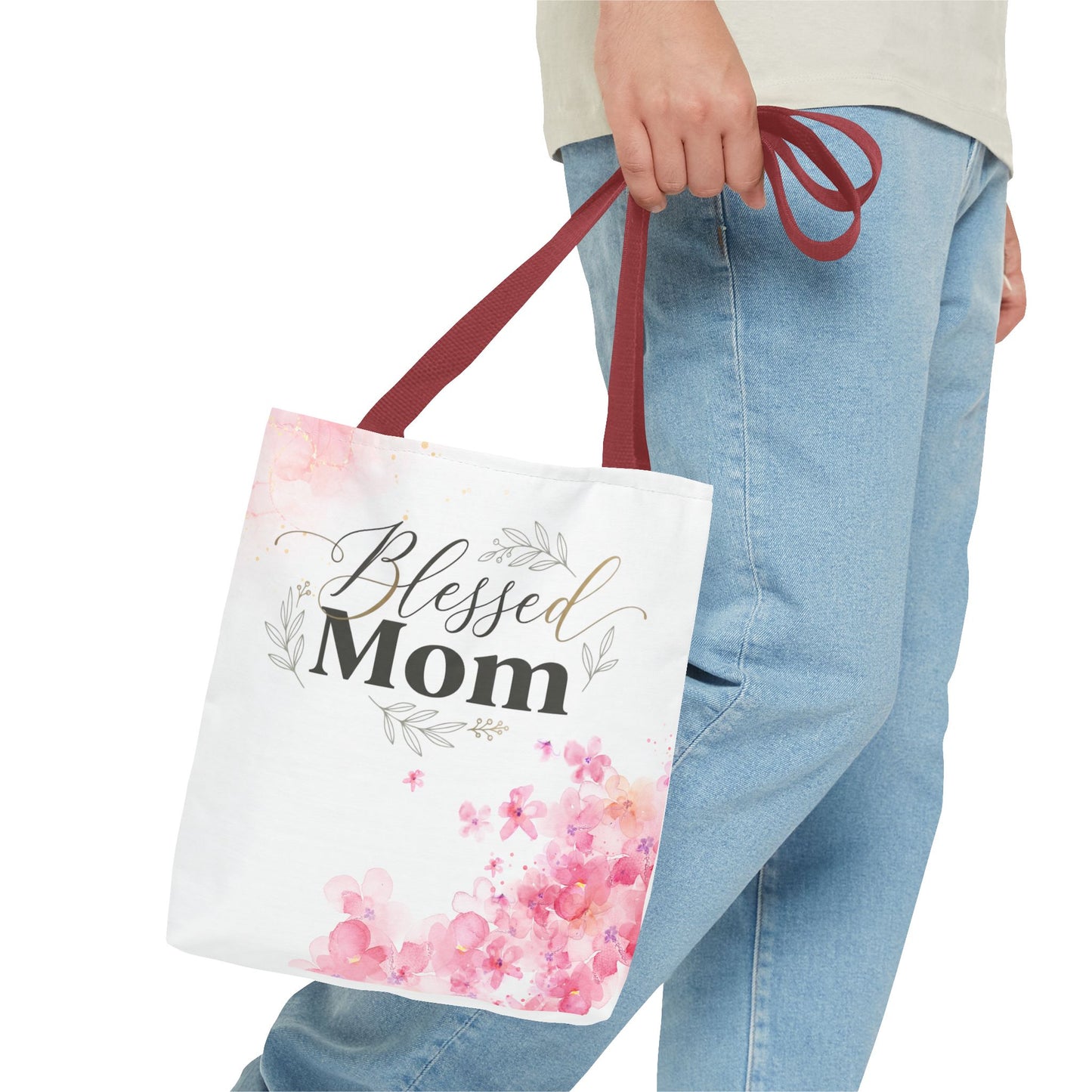 Blessed Mom Floral Tote Bag