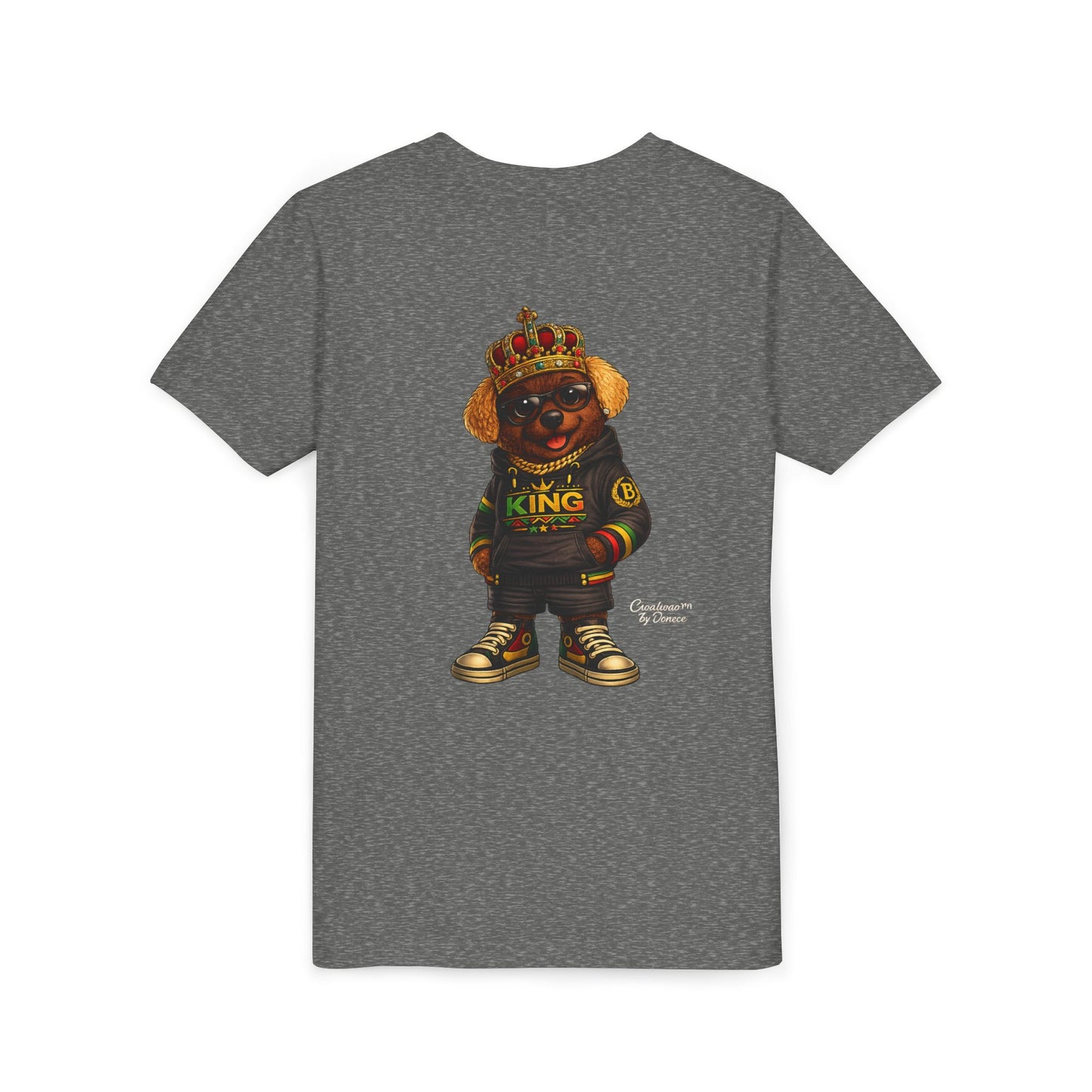 Youth Tee — 'Lil King' Crowned Bear Graphic Shirt