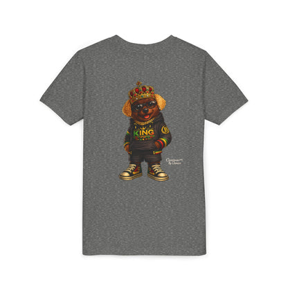 Youth Tee — 'Lil King' Crowned Bear Graphic Shirt